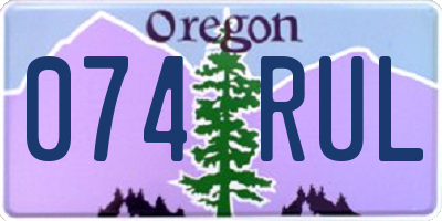 OR license plate 074RUL