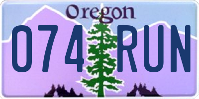 OR license plate 074RUN