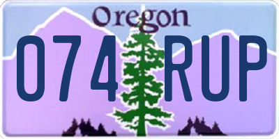 OR license plate 074RUP