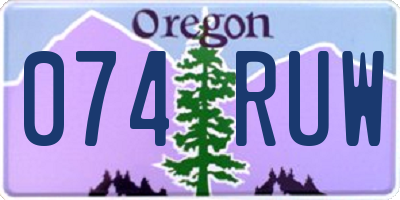 OR license plate 074RUW