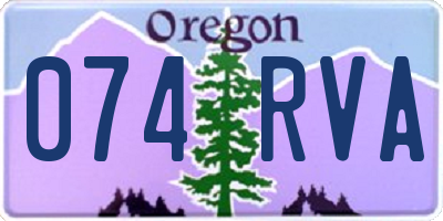 OR license plate 074RVA
