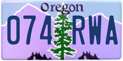 OR license plate 074RWA