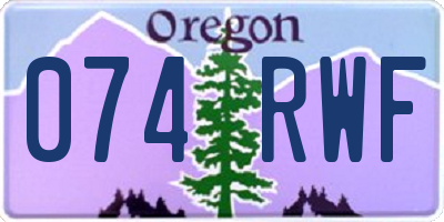 OR license plate 074RWF