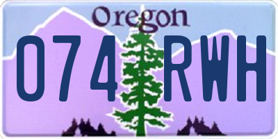 OR license plate 074RWH