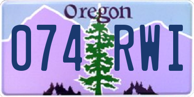 OR license plate 074RWI