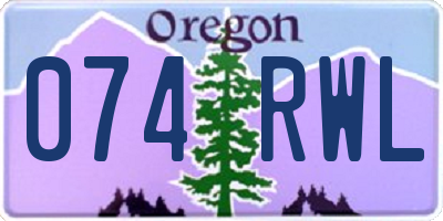 OR license plate 074RWL