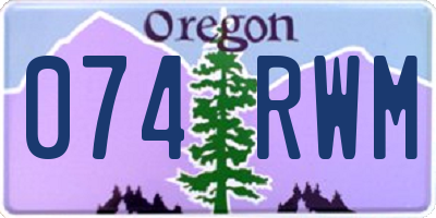 OR license plate 074RWM