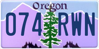 OR license plate 074RWN