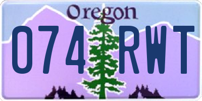OR license plate 074RWT