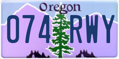 OR license plate 074RWY