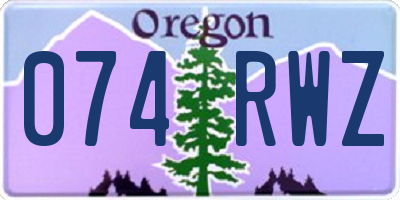 OR license plate 074RWZ