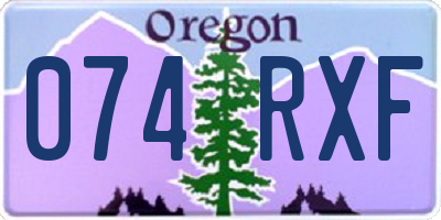 OR license plate 074RXF