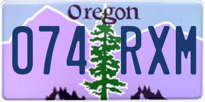 OR license plate 074RXM