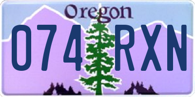 OR license plate 074RXN