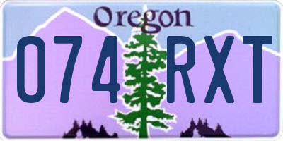 OR license plate 074RXT
