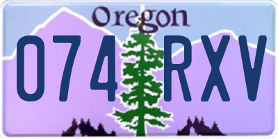 OR license plate 074RXV