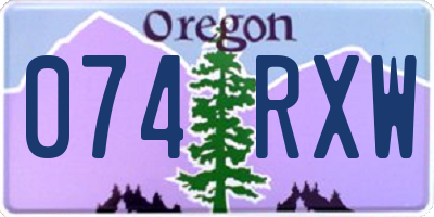 OR license plate 074RXW