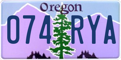 OR license plate 074RYA