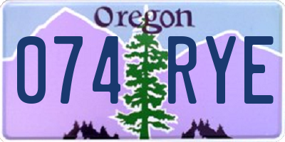 OR license plate 074RYE