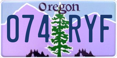 OR license plate 074RYF