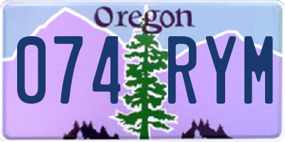 OR license plate 074RYM
