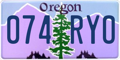 OR license plate 074RYO