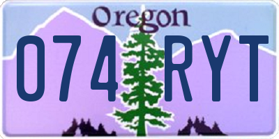 OR license plate 074RYT