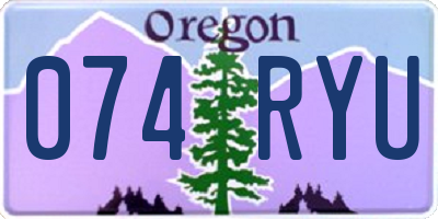 OR license plate 074RYU