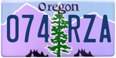 OR license plate 074RZA