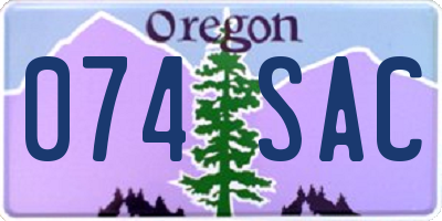 OR license plate 074SAC