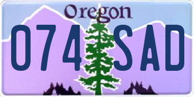 OR license plate 074SAD