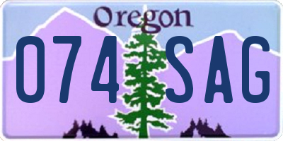 OR license plate 074SAG