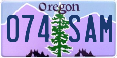 OR license plate 074SAM