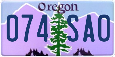 OR license plate 074SAO