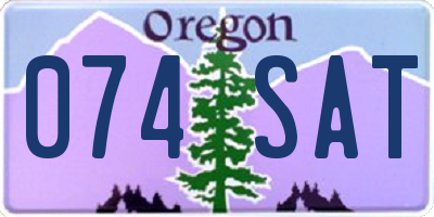 OR license plate 074SAT