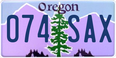 OR license plate 074SAX