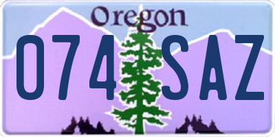 OR license plate 074SAZ