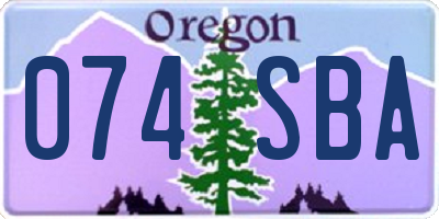 OR license plate 074SBA