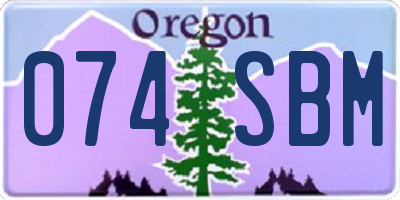 OR license plate 074SBM