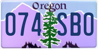OR license plate 074SBO