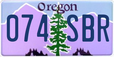 OR license plate 074SBR