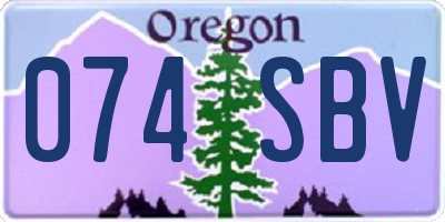 OR license plate 074SBV