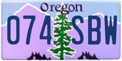 OR license plate 074SBW