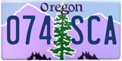 OR license plate 074SCA
