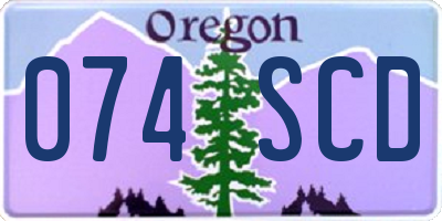OR license plate 074SCD