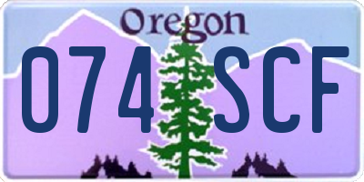 OR license plate 074SCF