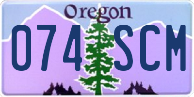 OR license plate 074SCM