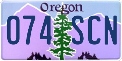 OR license plate 074SCN