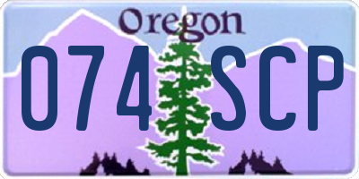 OR license plate 074SCP
