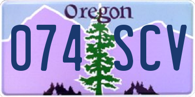 OR license plate 074SCV
